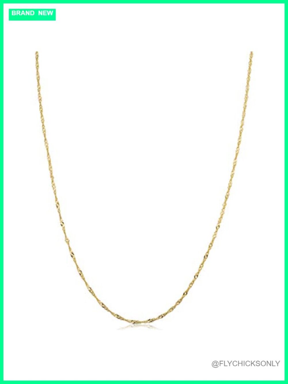 10K Yellow Gold Singapore Chain Necklace for Women